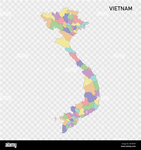 Isolated colored map of Vietnam with borders of the regions Stock Vector Image & Art - Alamy