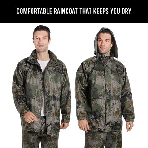 AllExtreme Camouflage Raincoat Reusable Two-Piece Raincoat With ...