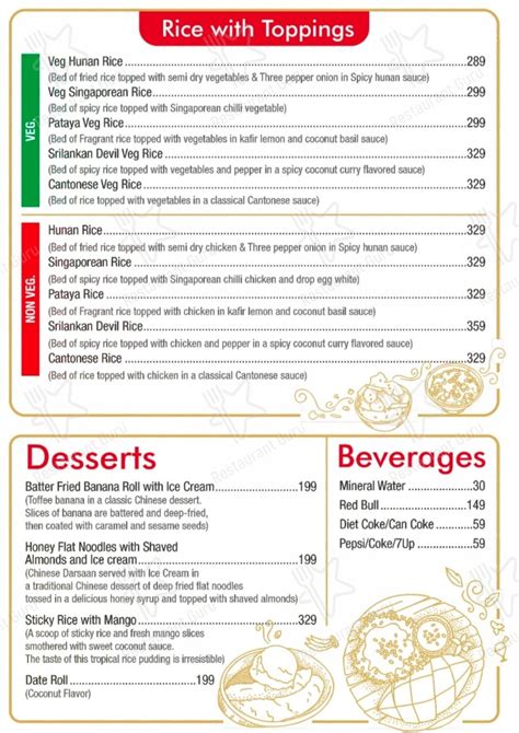 Menu at District China, Mumbai