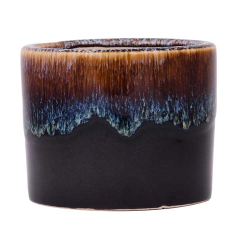 Modern Dark Brown Glazed Ceramic Pot