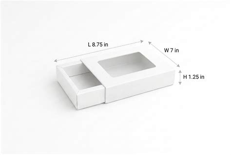 L8.75xW7xH1.25 inch 12 Piece Chocolate Slider Box White Virgin Kraft P ...