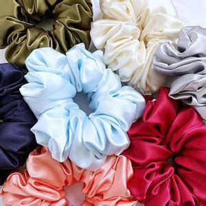 FANASSYY Scrunchies Giant Jumbo Extra Large Pack Of 7 Satin Fluffy ...