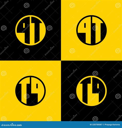 Simple QT and TQ Letter Circle Logo Set, Suitable for Business with QT ...