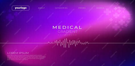 Modern medical background with waveform graphic and cross elements ...