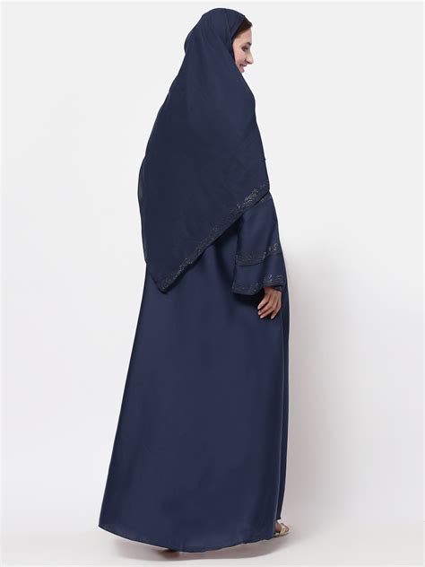 Klotthe Women Blue Embellished Burqa With Scarves – KLOTTHE®