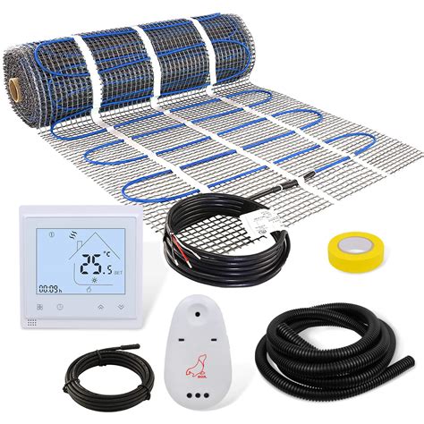 15 Sqft Floor Heat Mat Kit, 110v Electric Radiant Floor Heating System ...
