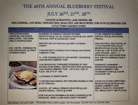 41st Annual Blueberry Festival , Lake George Township, Hubbard County ...