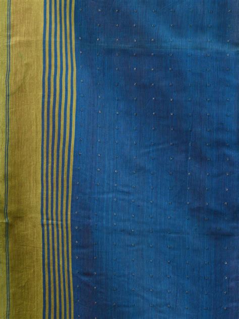 Sap Green Cotton Blend Handwoven Saree With Texture Designs – Charukriti