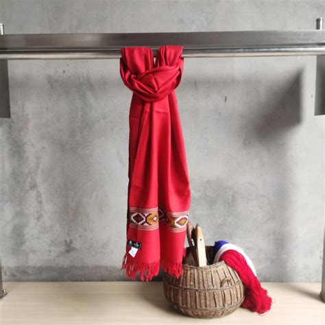 Women's Hand Woven Polywool Kullu Stole (Red)- Kullu pattern – Bhuttico ...