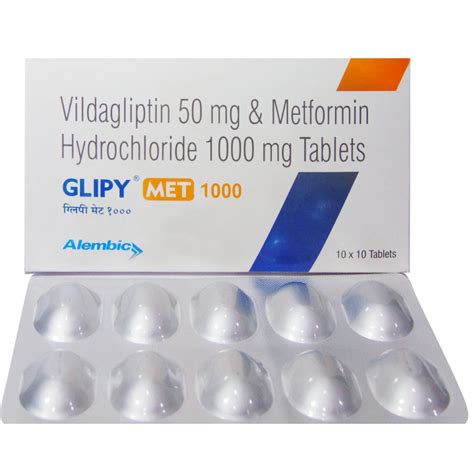 Glipy Met 1000/50mg Tablet 10's Price, Uses, Side Effects, Composition ...
