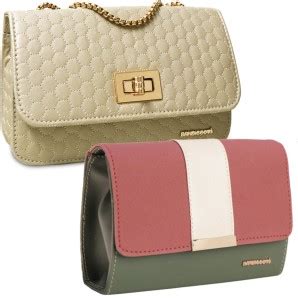 BANDICOOT Gold, Pink Sling Bag Women Cross body Chain Sling bag - Gold ...