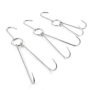 3NH® Meat Hooks 3-Hook Stainless Steel Meat Processing Butcher Hook Pot ...
