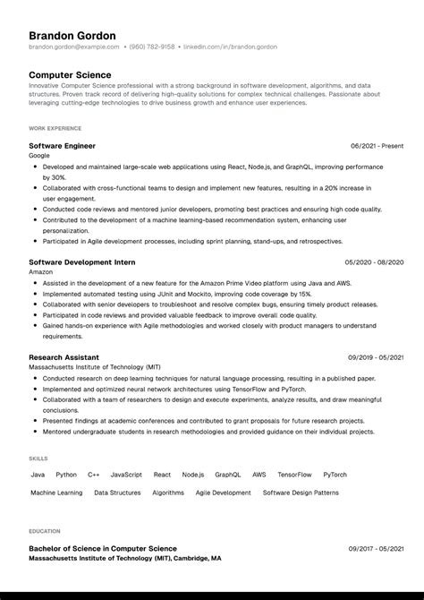 Image result for LinkedIn Profile Examples Computer Science