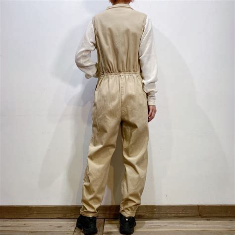Beige cotton sleeveless jump suits | LEMON