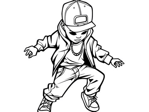 Fun Hip Hop Dance Moves To Color - Coloring Page