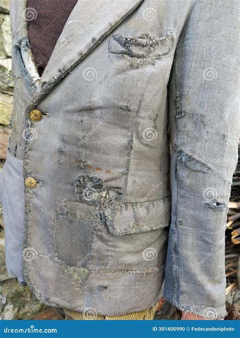 Old Worn and Shabby Jacket Used by the Farmer in the Countryside Stock ...