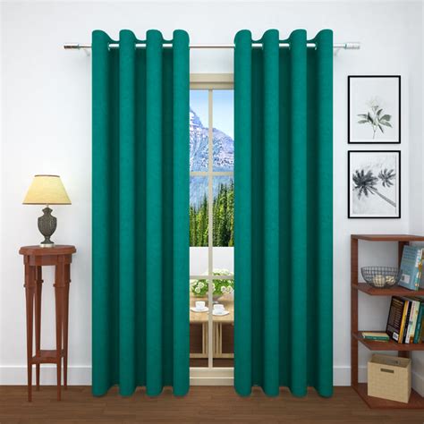 Buy Blue Bloom Jacquard Door/Window Curtain 2 Pieces - Story@Home ...