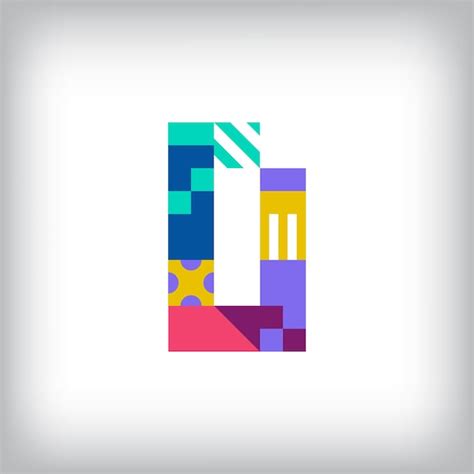 Creative number 0 logo with geometric shapes creative educational ...
