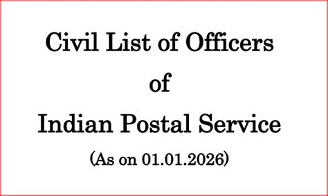 Draft Civil List of the officers of IPoS Group ‘A’ as on 01.01.2026