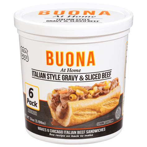 Buona Gravy & Sliced Beef, Italian Style, 6 Pack (6 ct) Delivery or ...