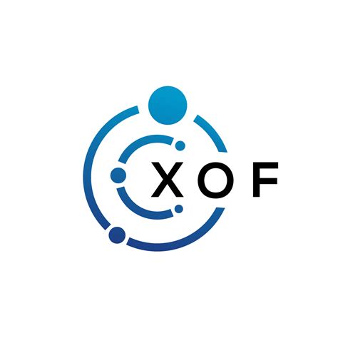 diseño de logotipo de tecnología de letra xof sobre fondo blanco. xof ...