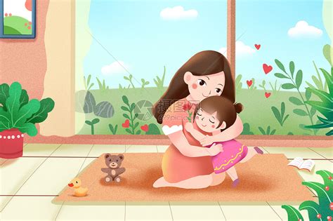 母亲节 拥抱妈妈插画图片下载-正版图片400133621-摄图网