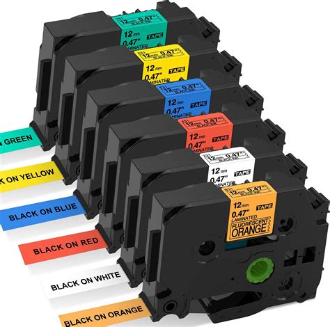Label Maker Tape Compatible with Brother P Touch TZe TZ 12mm 0.47 Laminated Tape Compatible with ...
