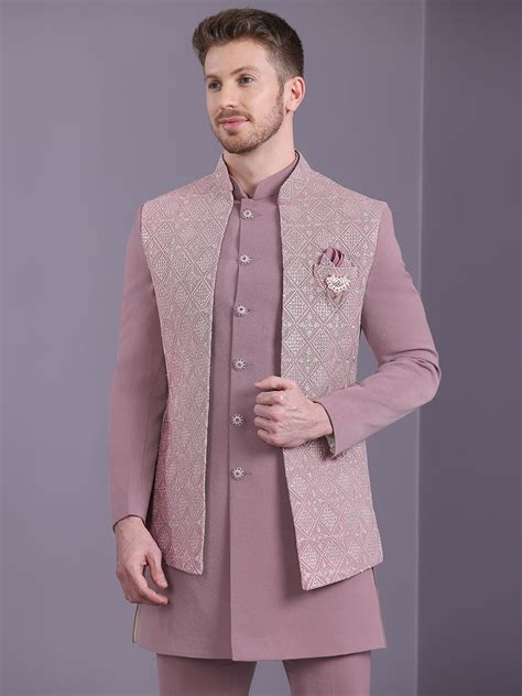 Indowestern with Lucknowi Embroidered Long Jacket – Essas Club
