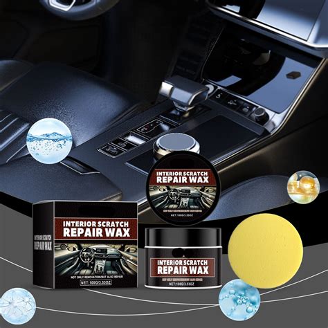 Car Dashboard Scratch Kit, Interior Scratch Remover Wax with Sponge, Quick Restoration for Minor ...