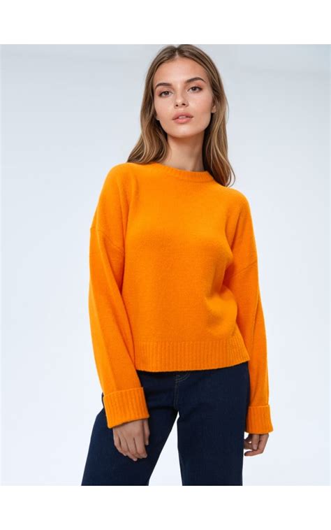 Sweter basic Kolor pomarańczowy - MOHITO - 406EQ-23X