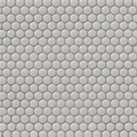 Penny Round Light Grey Gloss Porcelain Mosaic Wall and Floor Tile - The ...