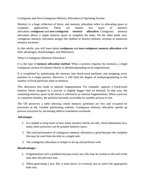 Image result for Contiguous Memory Advantages and Disadvantages