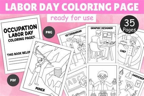 Labor Day Coloring Pages for Kids Graphic by BookWorm Haven · Creative ...