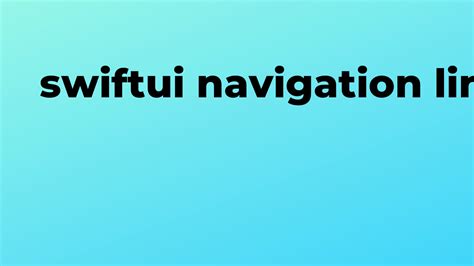 Swift UI Navigation Link Destination 的图像结果
