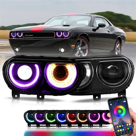 2010 Dodge Challenger Headlights Aftermarket RGB (08-14 ) Assembly ...