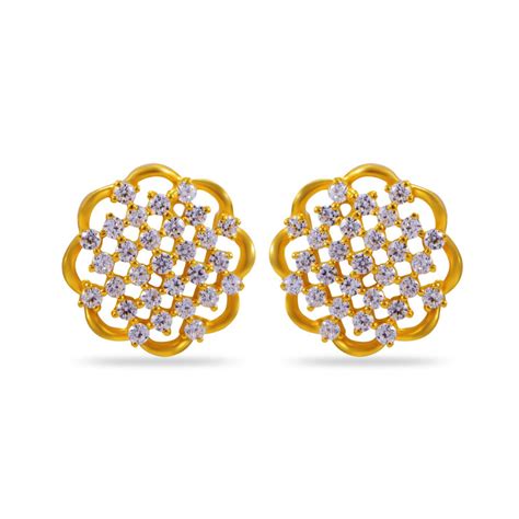 Joyalukkas Impress Collection 22k Yellow Gold Stud Earrings for Women ...