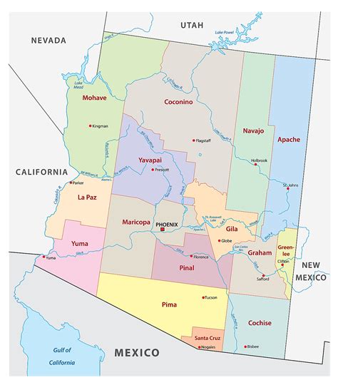 Image result for Arizona County Map