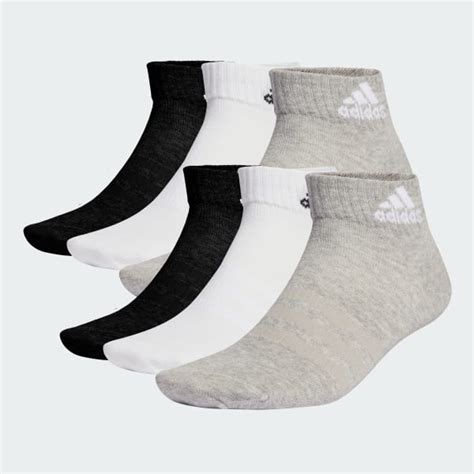 adidas Thin and Light Sportswear Ankle Socks 6 Pairs - Grey | adidas India