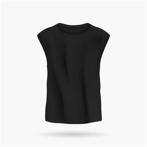 Black sleeveless tshirt unisex mockup. Casual lightweight clothing with ...