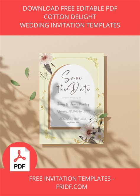 ( FREE Editable PDF ) Cotton Delight Wedding Invitation Templates ...