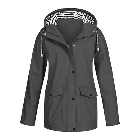 Hessimy Women's Lightweight & Waterproof Rain Jacket(Grey,S) - Walmart.com