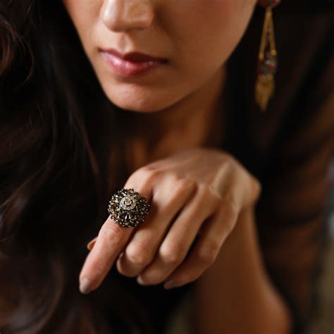 Dahlia Gold Diamond and Quartz Ring – Moi Fine Jewelry