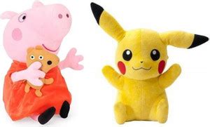 Mishka Toys George pig & Pikachu Stuffed Soft Toy Gift for Kids - 28 cm ...