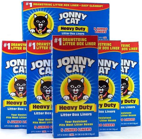 JONNY CAT Heavy Duty Litter Box Liners, Jumbo, 5 Liners-Box - Walmart.com