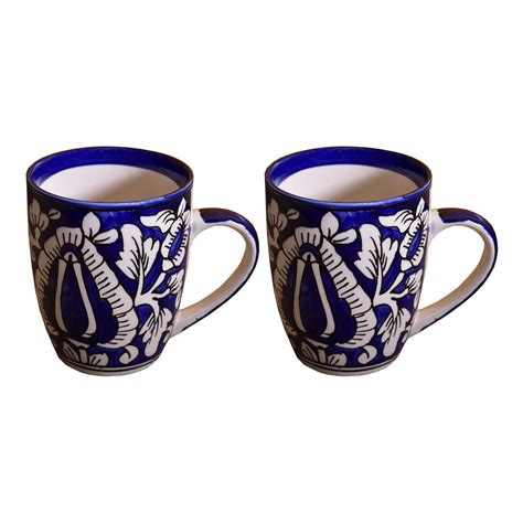 Buy Kunhar Ceramic Milk Mug, Coffee Mug, Mughal Painting Mug - 2 Pieces ...