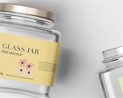 Free Square Glass Jar Mockup :: Behance