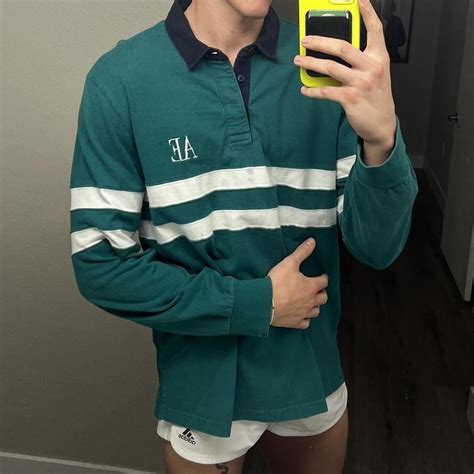 American Eagle Outfitters Men's Green Polo-shirts | Depop