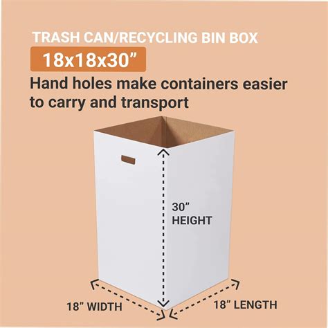 AVIDITI Cardboard Trash Cans and Recycling Bins, 40 Gallon 18"L x 18"W ...