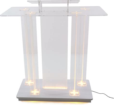 FixtureDisplays Deluxe LED Lighted Church Pulpit with Casters and India ...