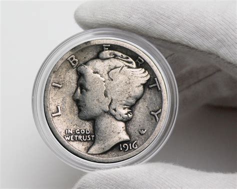 Coins 1916 D Mercury Dime in God Wetrust Collectibles US Commemorative ...